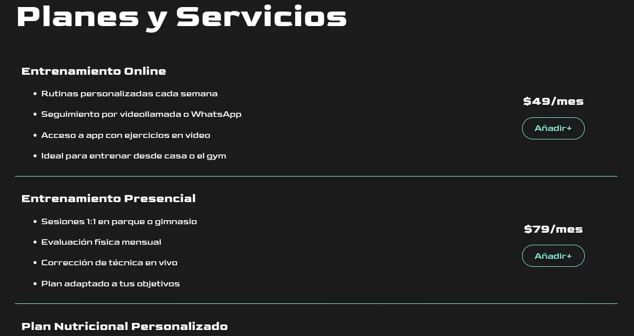 SR Fitness - Vista de tableta